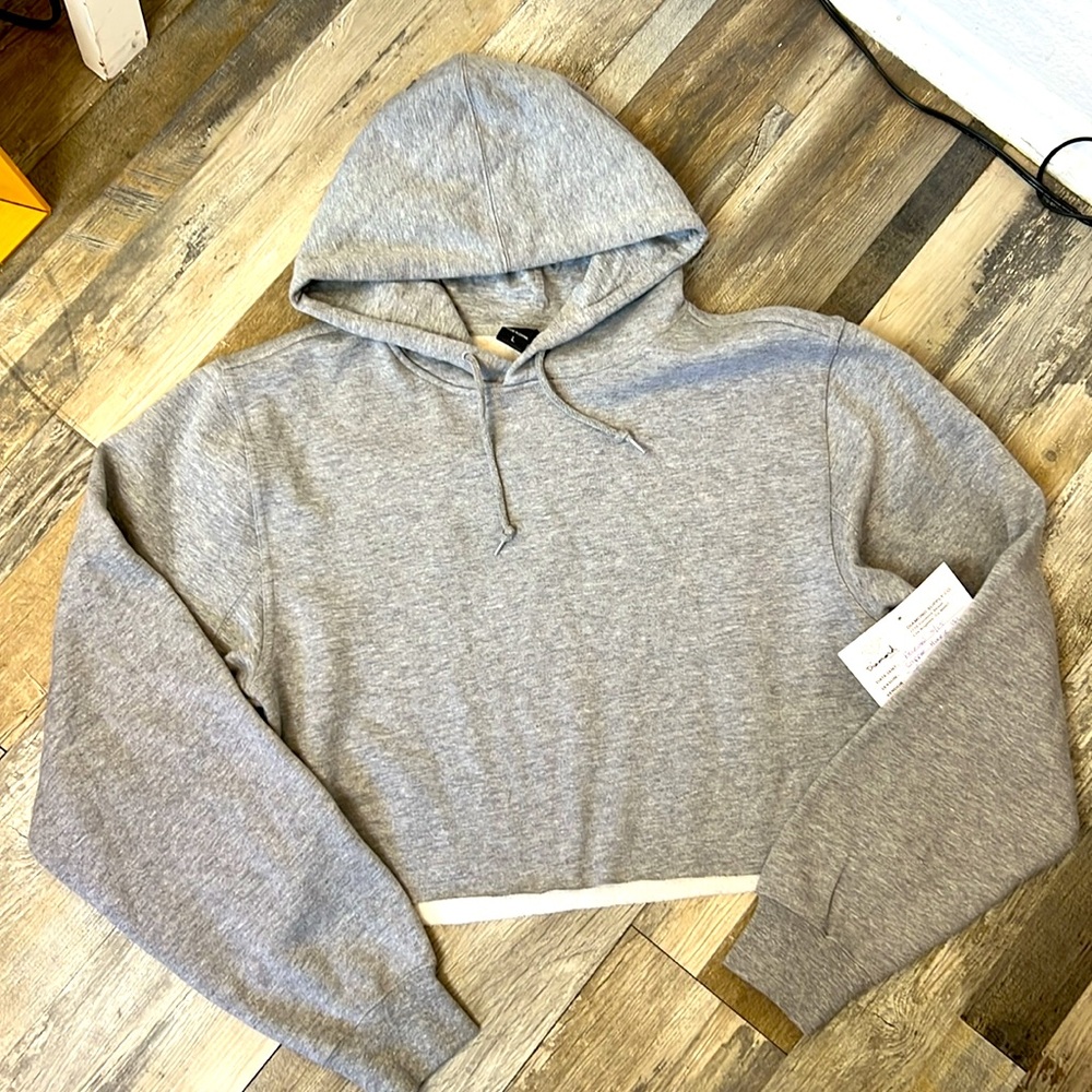 Diamond Supply Co. Pullover Hoodie Grey Cropped Size L new 🆕crop sweatshirt